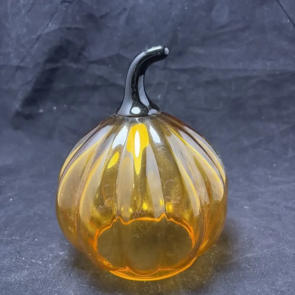 Ikea Kustfyr Pumpkin Fall Halloween Decor, Glass 6 3/4